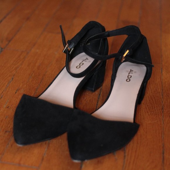 Aldo black suede pointed heels - Picture 1 of 3